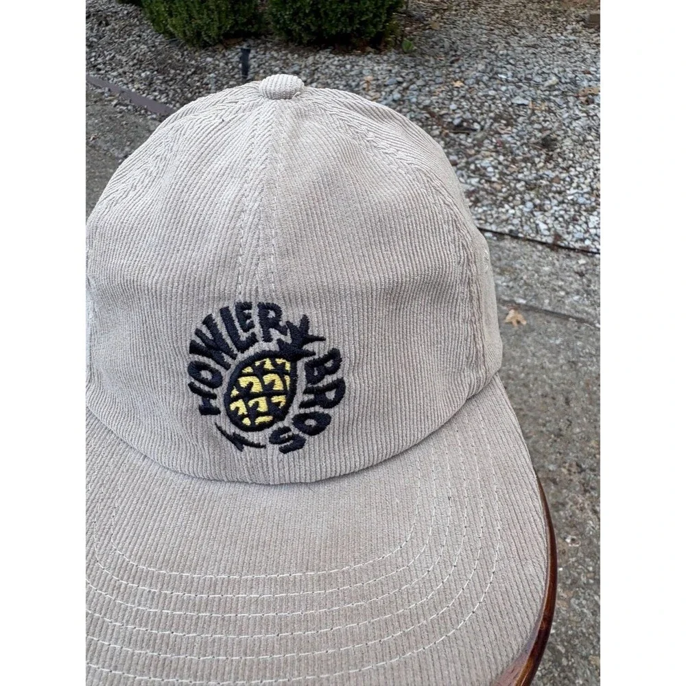 Howler Bros Pineapple Badge Wale Cord Beige Strapback Hat Adjustable NWT